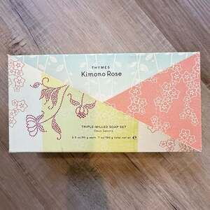 Thymes Kimono Rose Triple-Milled Soap Set